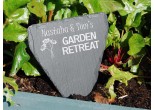 hand cut welsh slate garden marker for your garden retreat